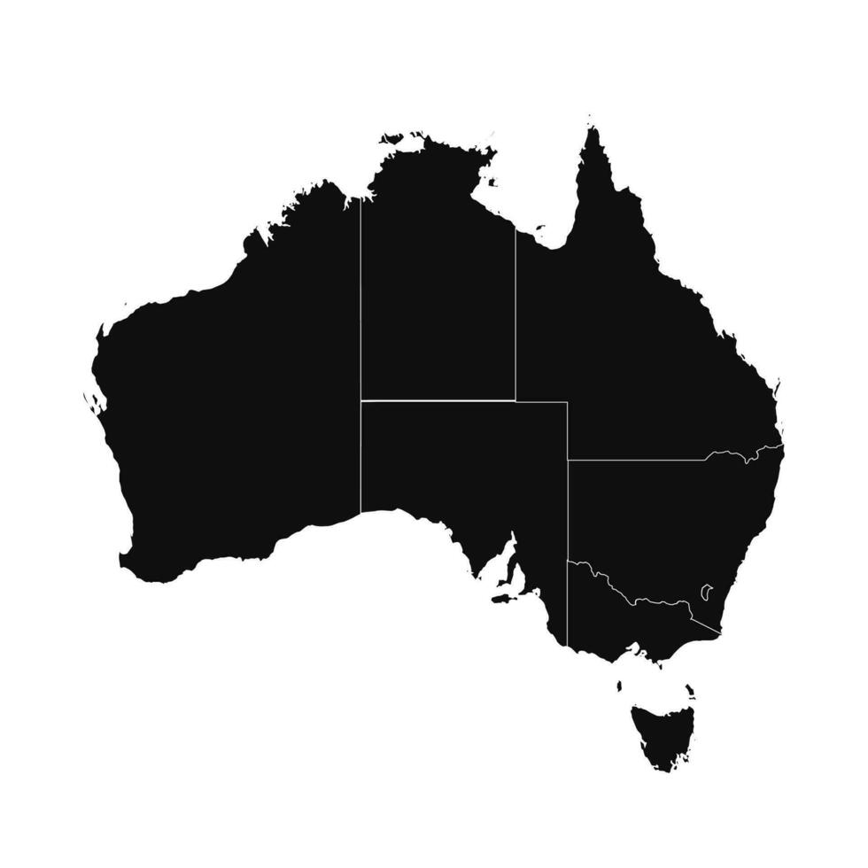 abstract Australië silhouet gedetailleerd kaart vector