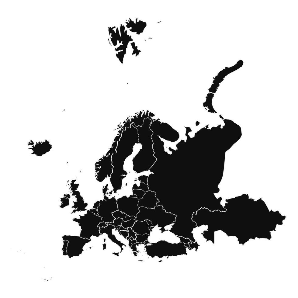 abstract Europa silhouet gedetailleerd kaart vector