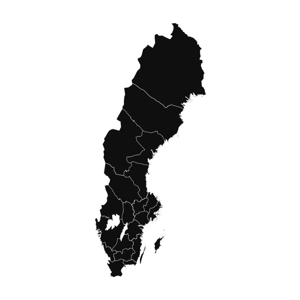 abstract Zweden silhouet gedetailleerd kaart vector