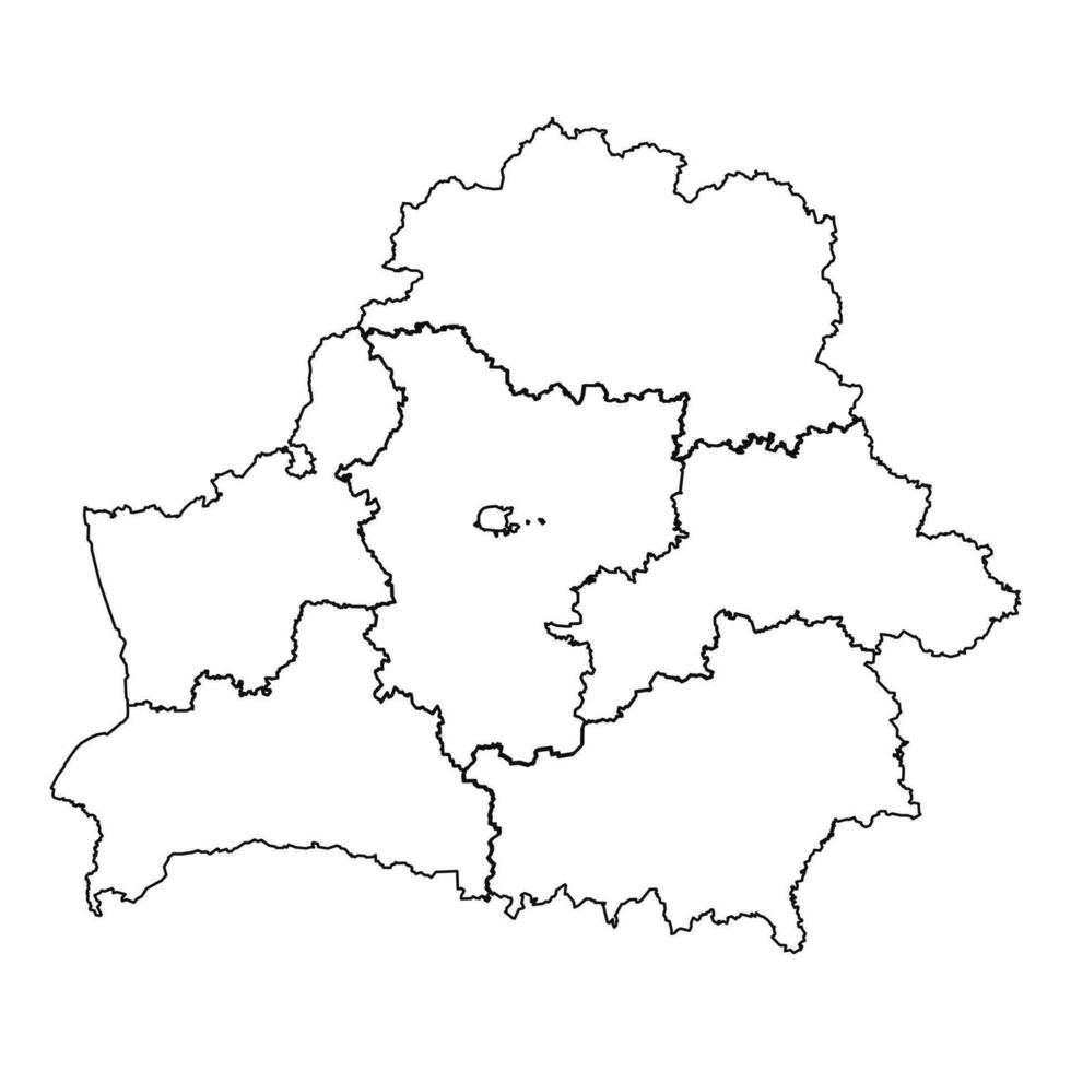 schets schetsen kaart van Wit-Rusland met staten en steden vector