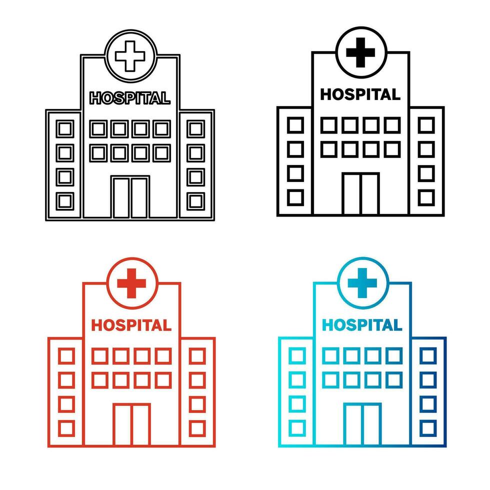 abstract ziekenhuis silhouet illustratie vector