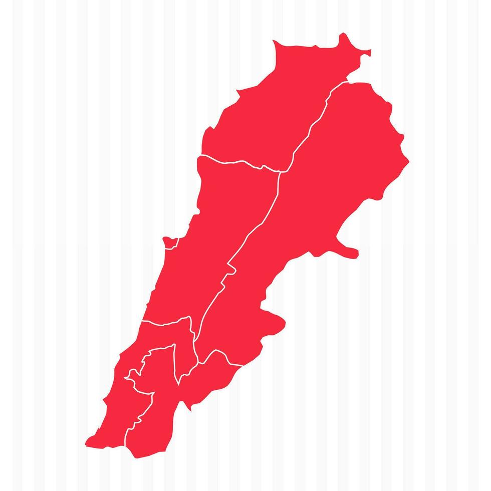 staten kaart van Libanon met gedetailleerd borders vector