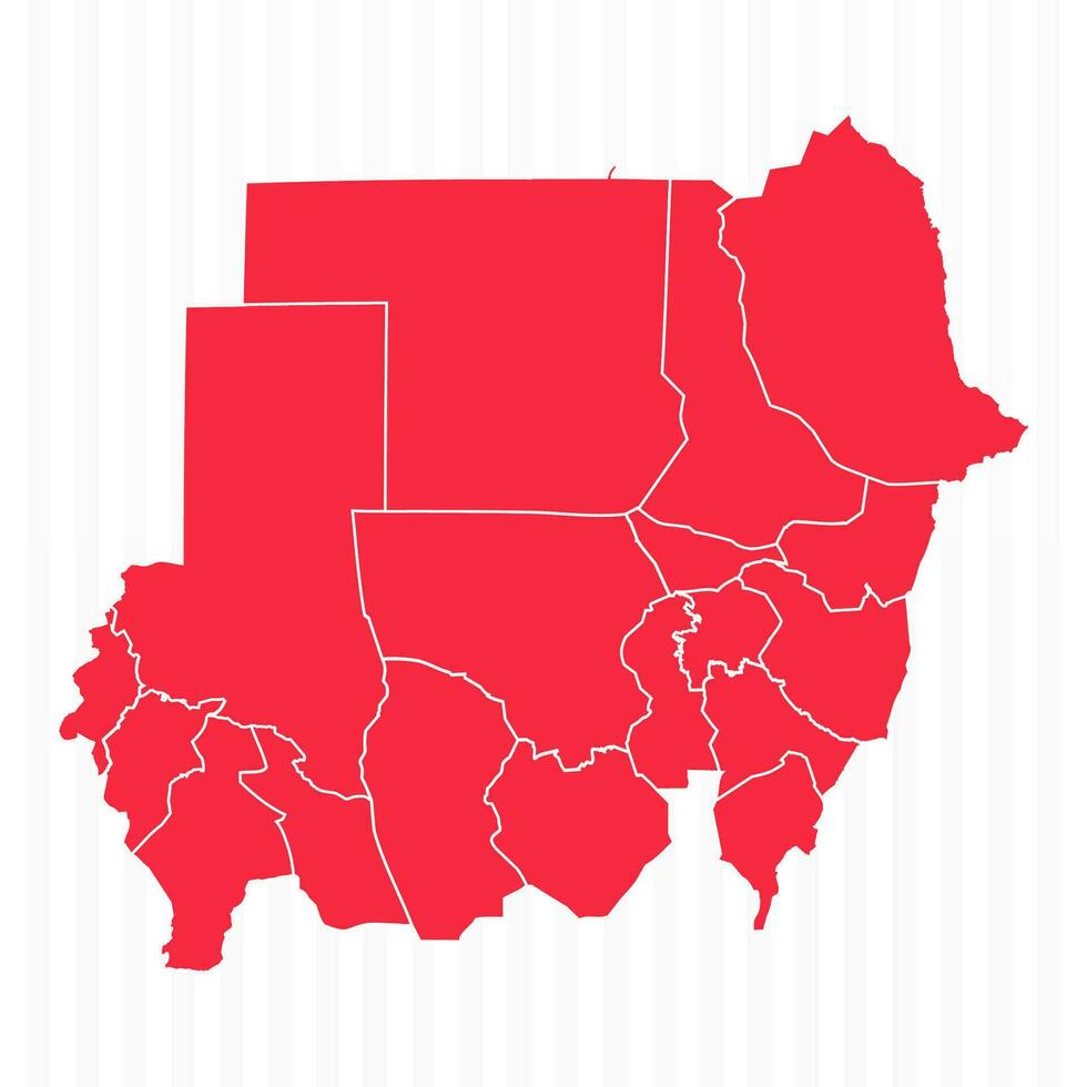staten kaart van Soedan met gedetailleerd borders vector