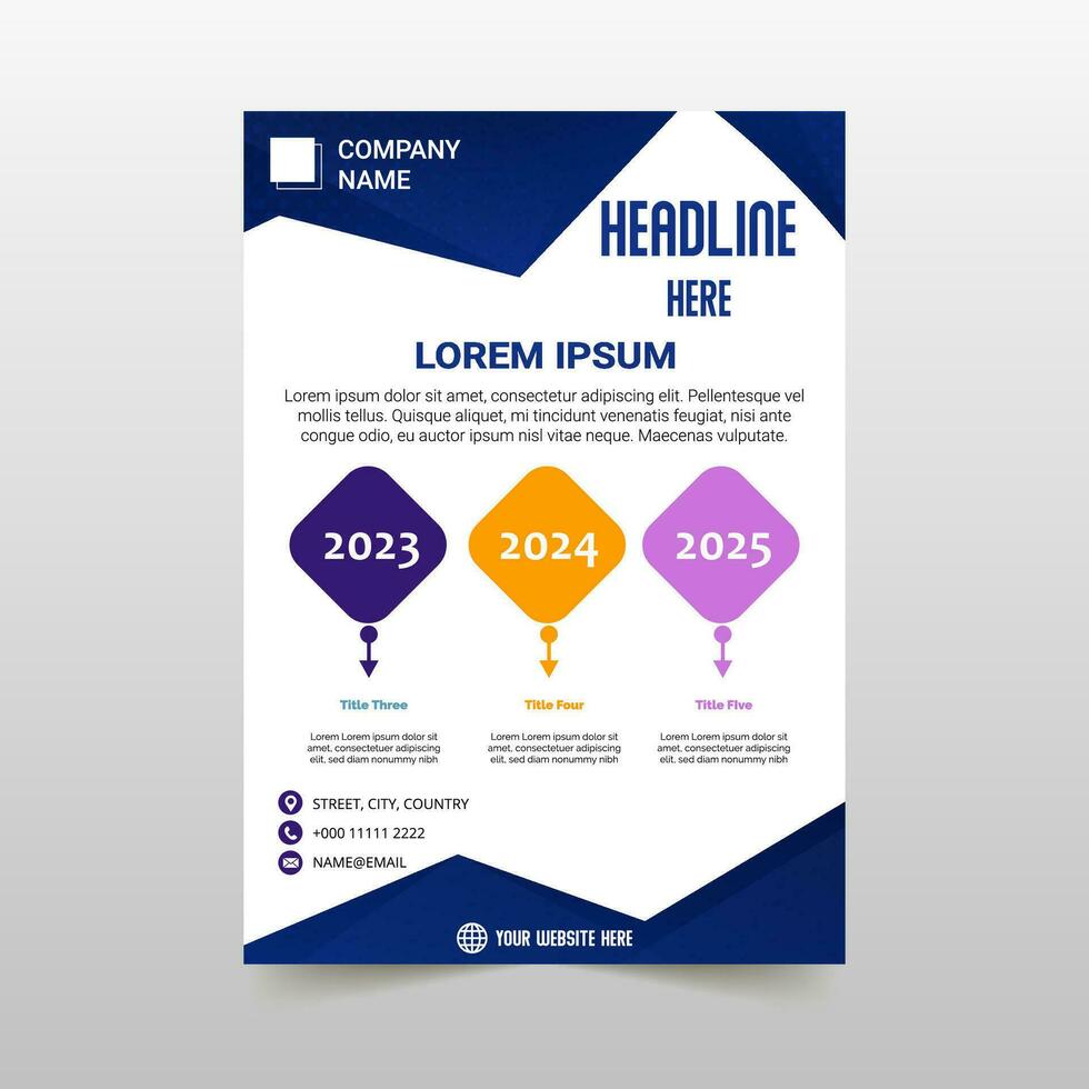 modern helling blauw bedrijf folder sjabloon vector