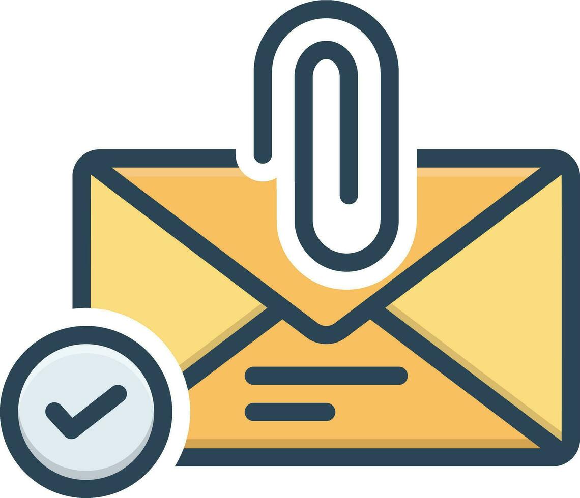 kleur icoon voor e-mail hechting vector