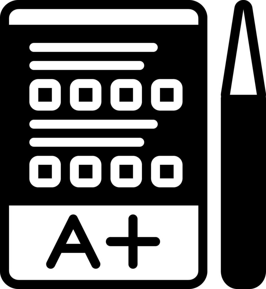 solide icoon voor tentamen vector