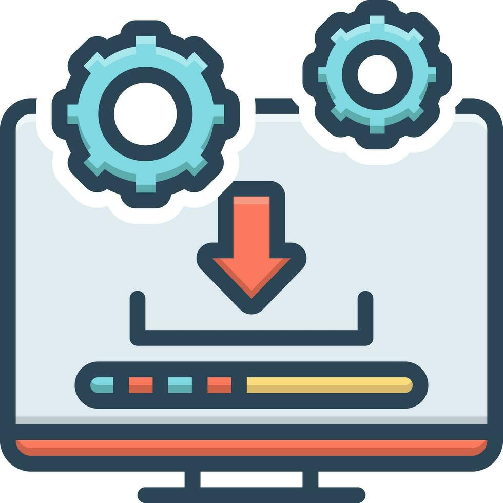 kleur icoon voor systeem bijwerken vector