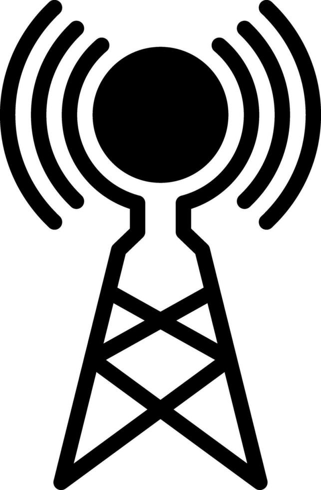 solide icoon voor draadloze antenne vector