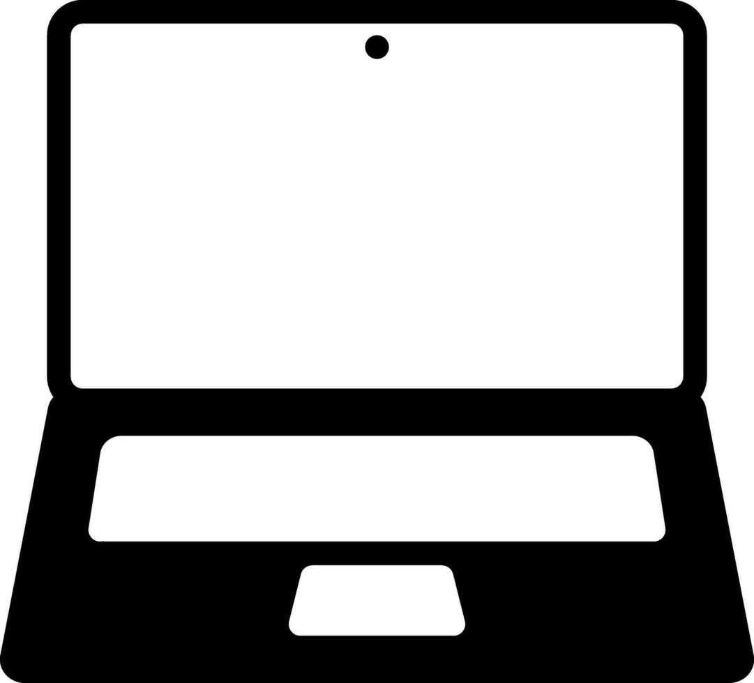 solide icoon voor laptop vector
