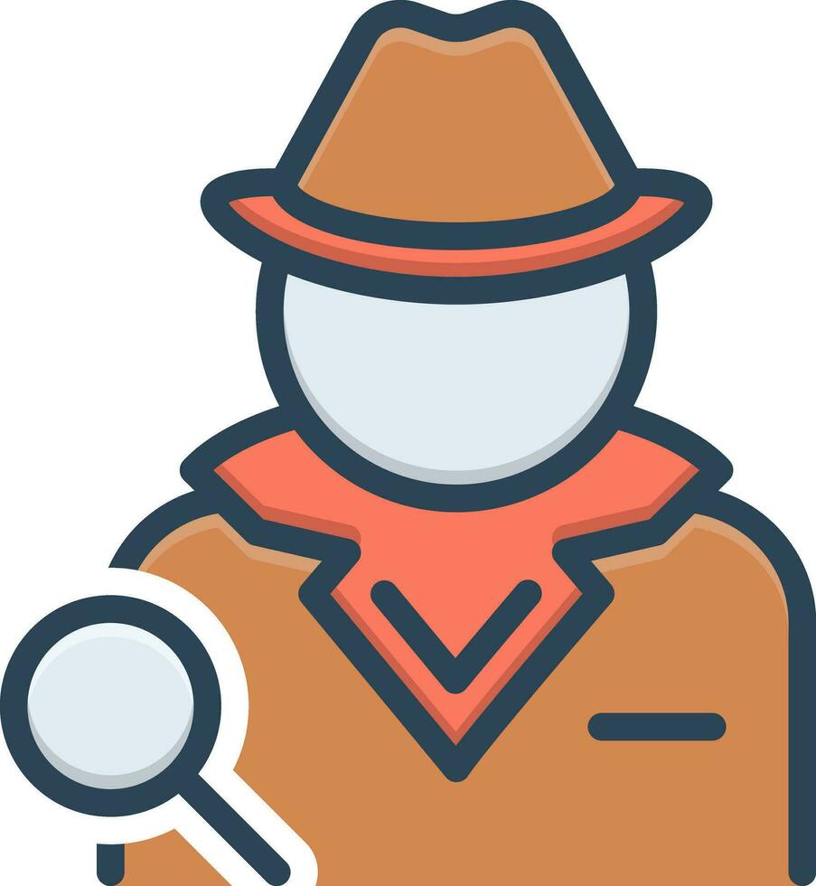 kleur icoon voor detective vector