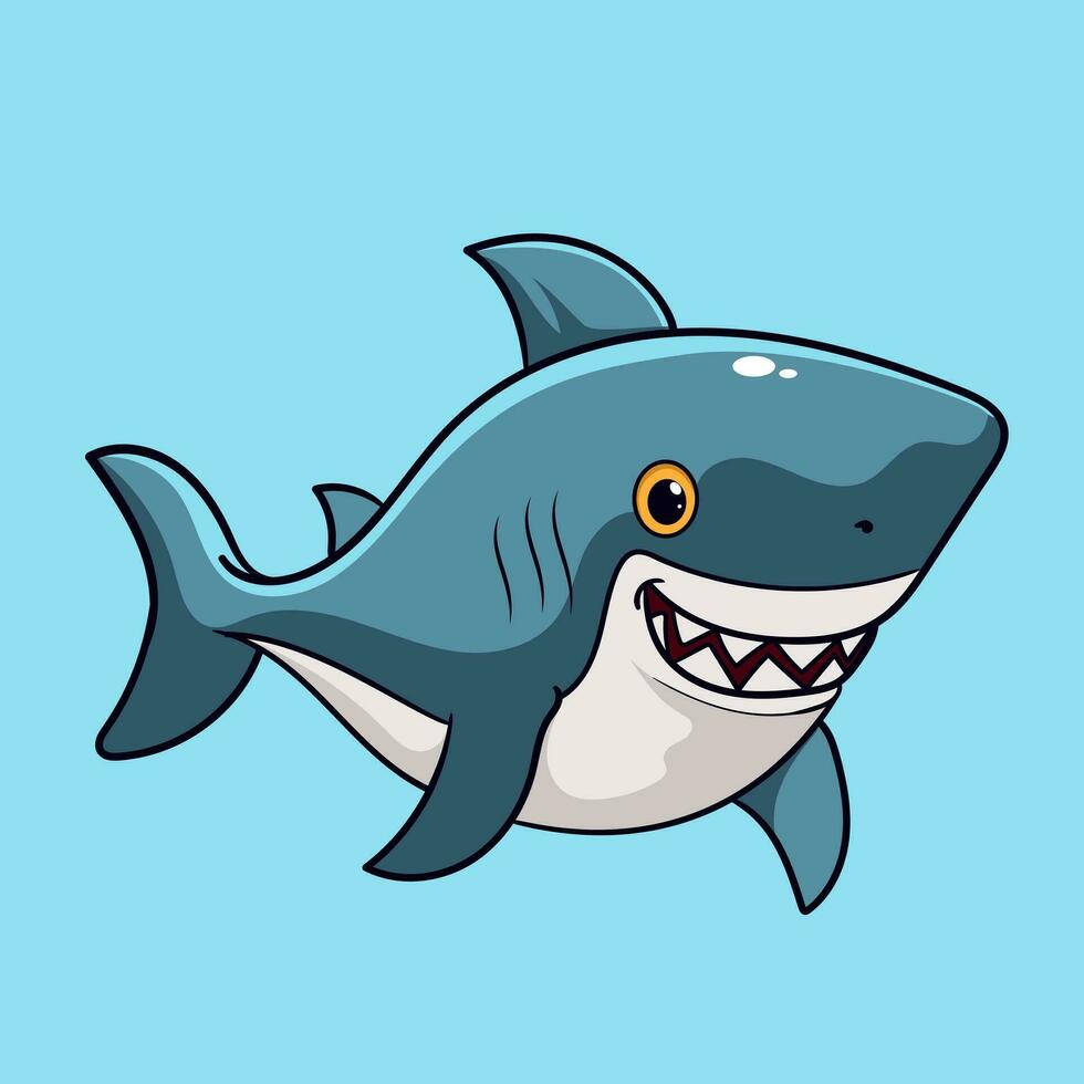 tekenfilm haai net zo zee dier drijvend onderwater- met water fontein blazen vector illustratie in vlak stijl grafisch voor valentijnsdag dag kaarten, baby douche ontwerp en onderwijs kinderen