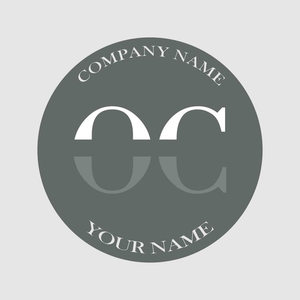 eerste oc logo brief monogram luxe hand- getrokken vector