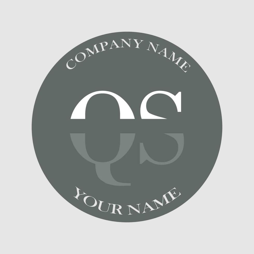 eerste qs logo brief monogram luxe hand- getrokken vector