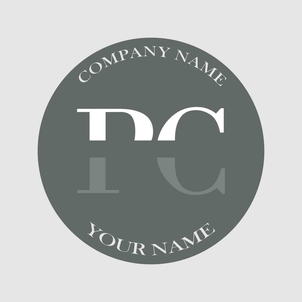 eerste pc logo brief monogram luxe hand- getrokken vector