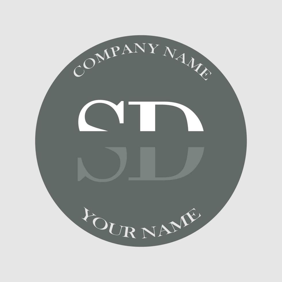 eerste sd logo brief monogram luxe hand- getrokken vector