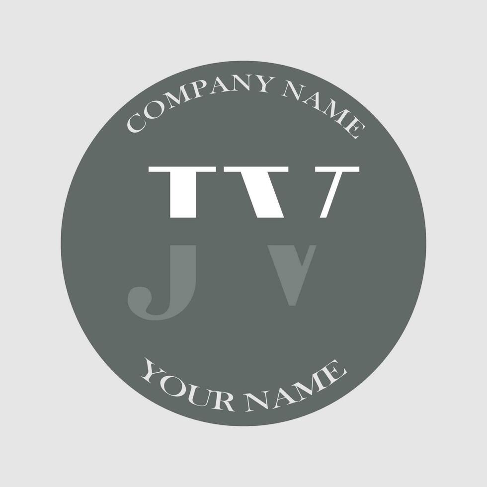 eerste jv logo brief monogram luxe hand- getrokken vector