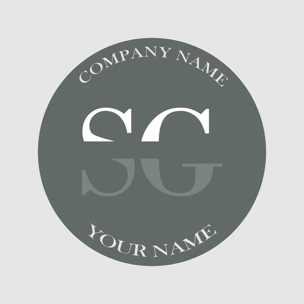 eerste sg logo brief monogram luxe hand- getrokken vector