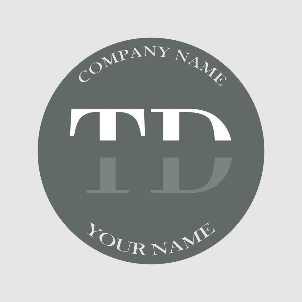 eerste td logo brief monogram luxe hand- getrokken vector