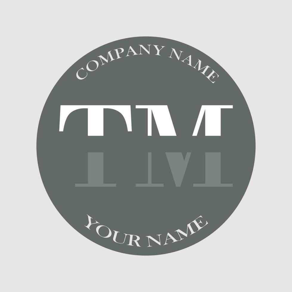 eerste tm logo brief monogram luxe hand- getrokken vector