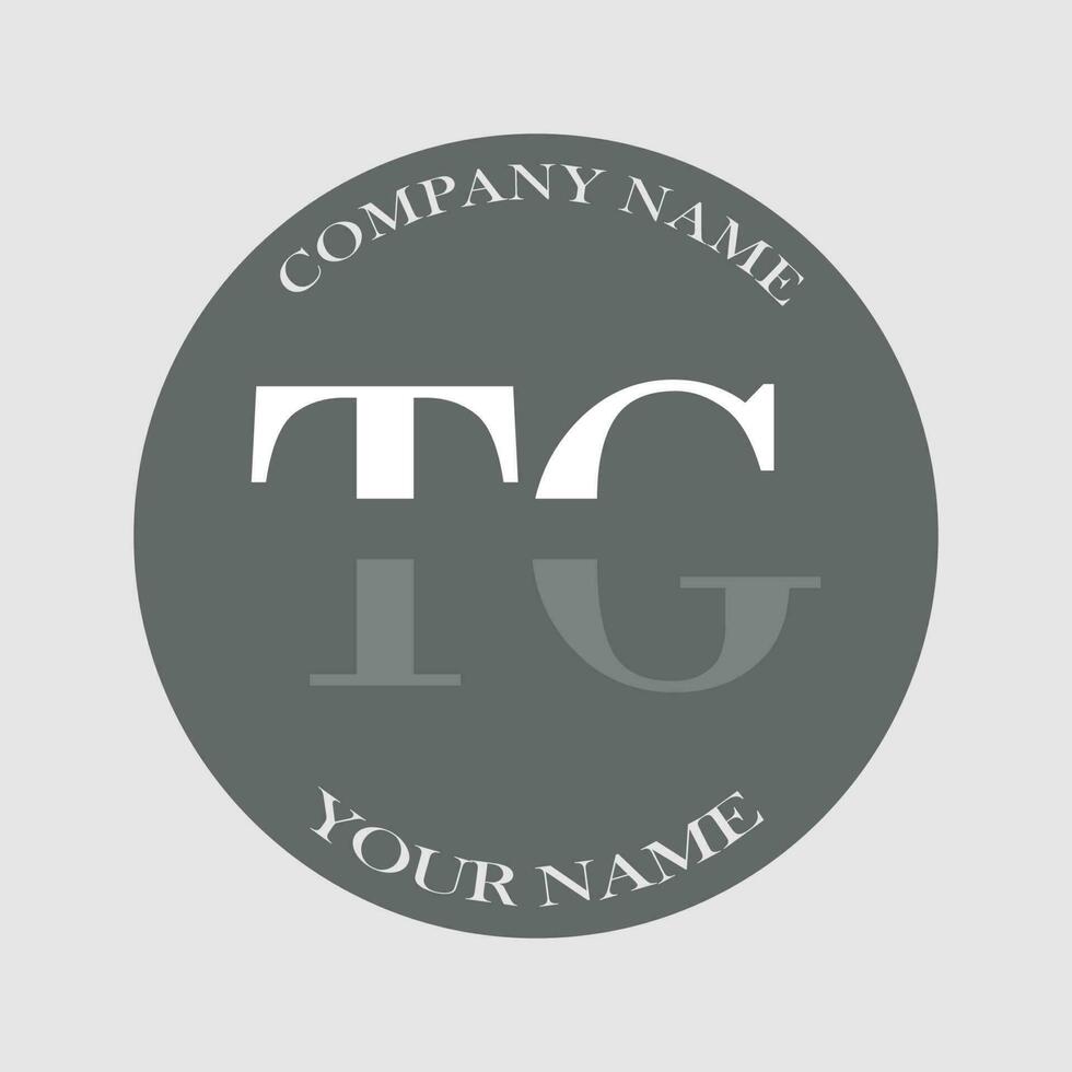 eerste tg logo brief monogram luxe hand- getrokken vector