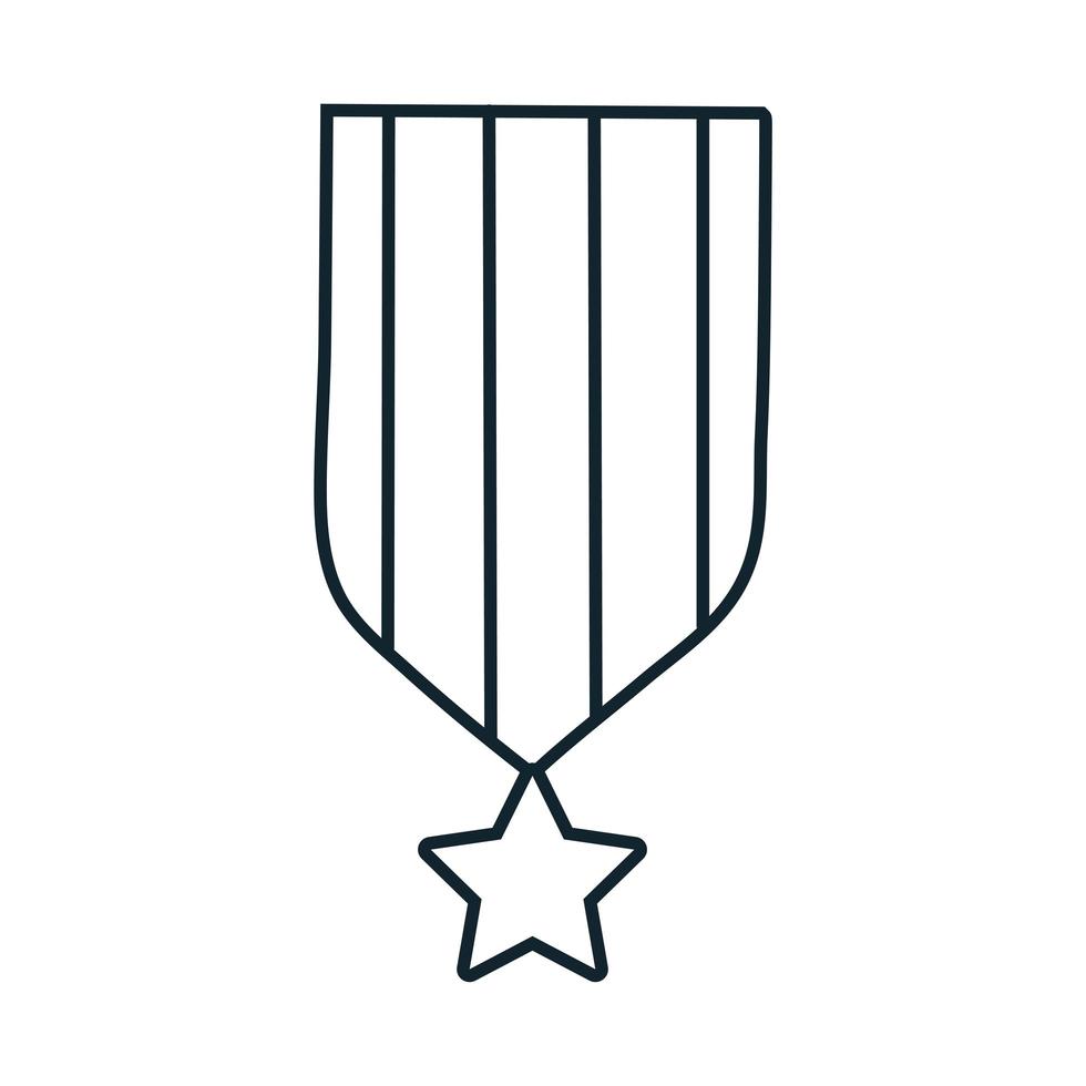 medaille met lint en sterlijnstijl vector