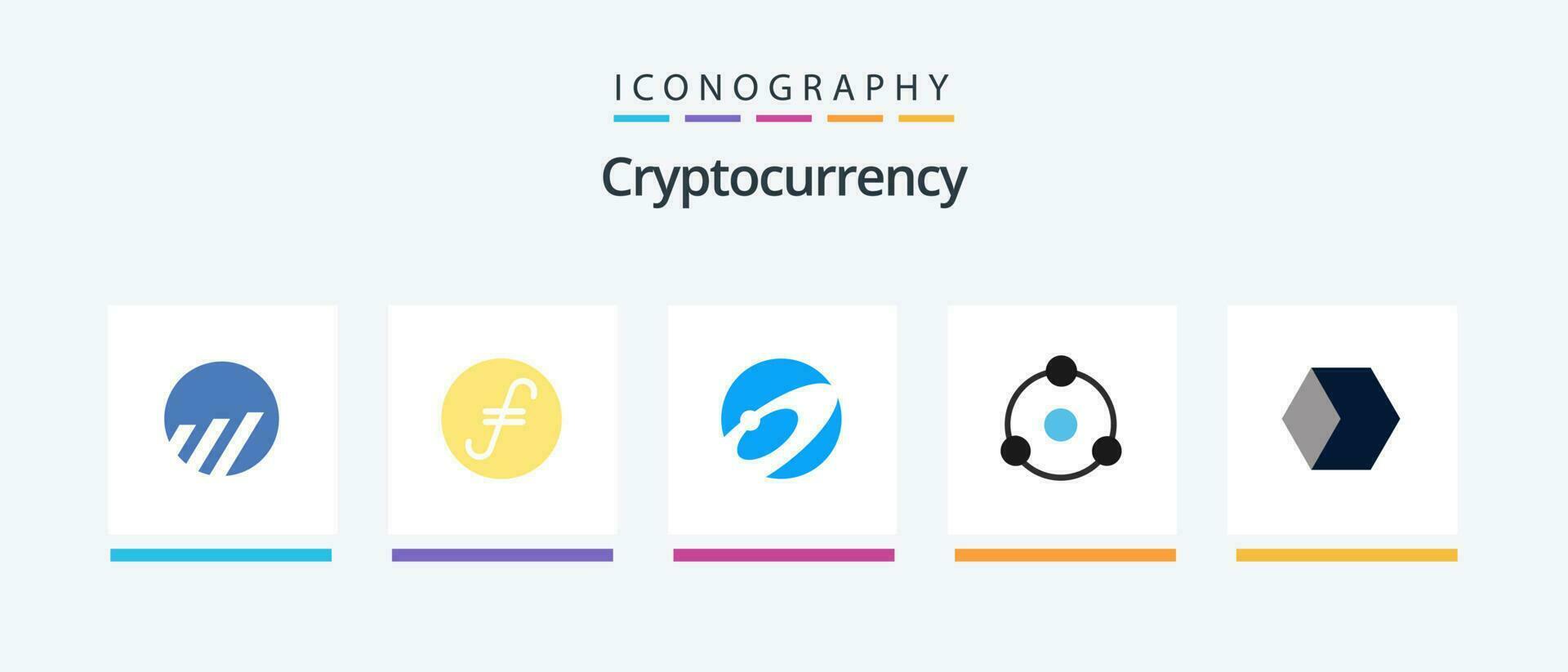 cryptogeld vlak 5 icoon pak inclusief prijs. crypto munteenheid. verband. cryptovaluta. ion. creatief pictogrammen ontwerp vector