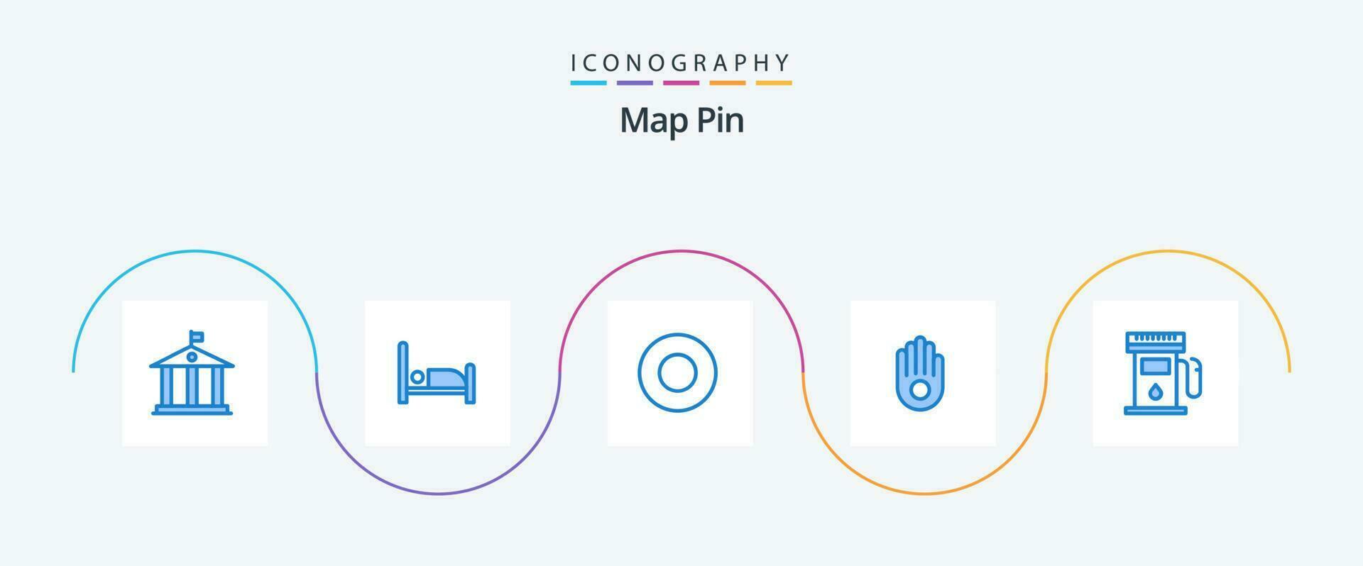 kaart pin blauw 5 icoon pak inclusief . teken. onderhoud. kaarten. gas- vector