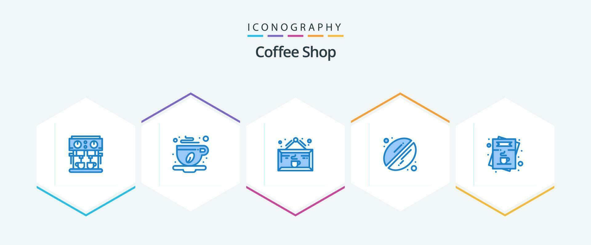 koffie winkel 25 blauw icoon pak inclusief koffie. drankje. drankje. koffie. winkel vector