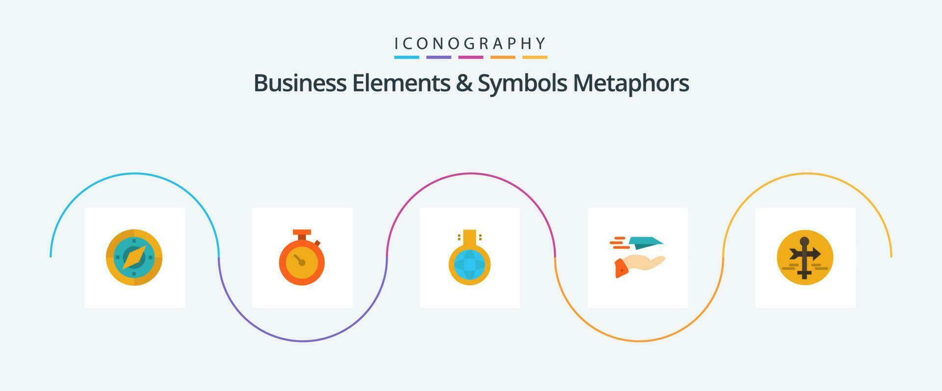bedrijf elementen en symbolen metaforen vlak 5 icoon pak inclusief bord. vlak. chemisch. papier vlak. hand- vector