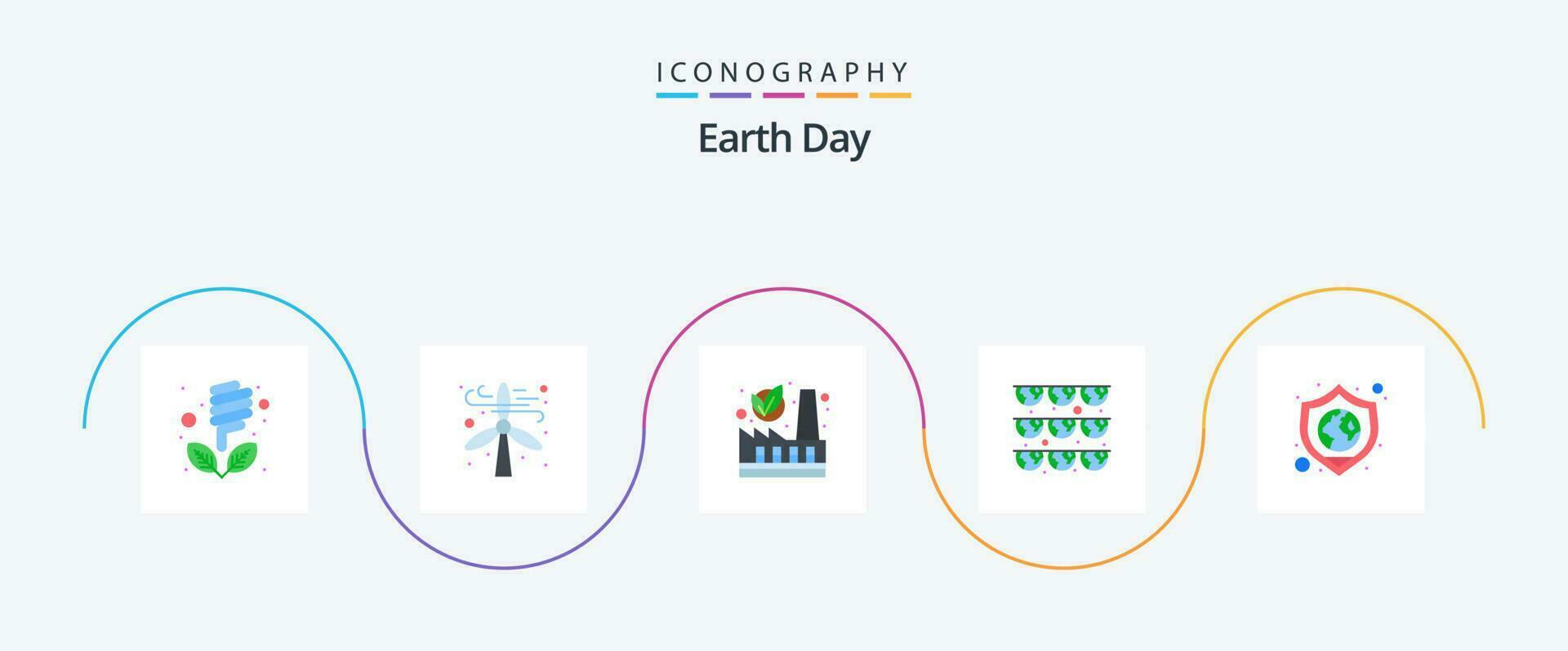 aarde dag vlak 5 icoon pak inclusief veiligheid. feest. ecologie. groente. aarde vector