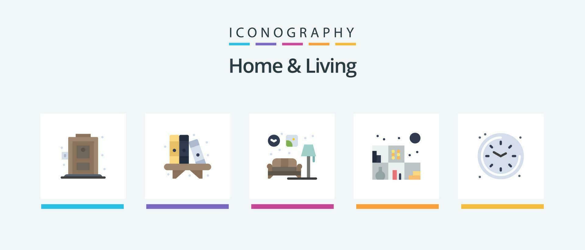 huis en leven vlak 5 icoon pak inclusief horloge. leven. leven. huis. leven. creatief pictogrammen ontwerp vector