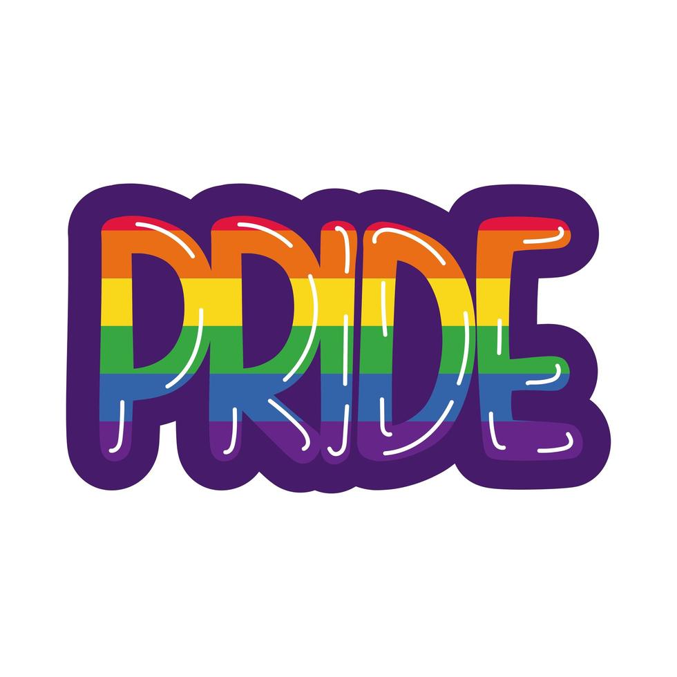 gay pride belettering hand tekenen stijl vector