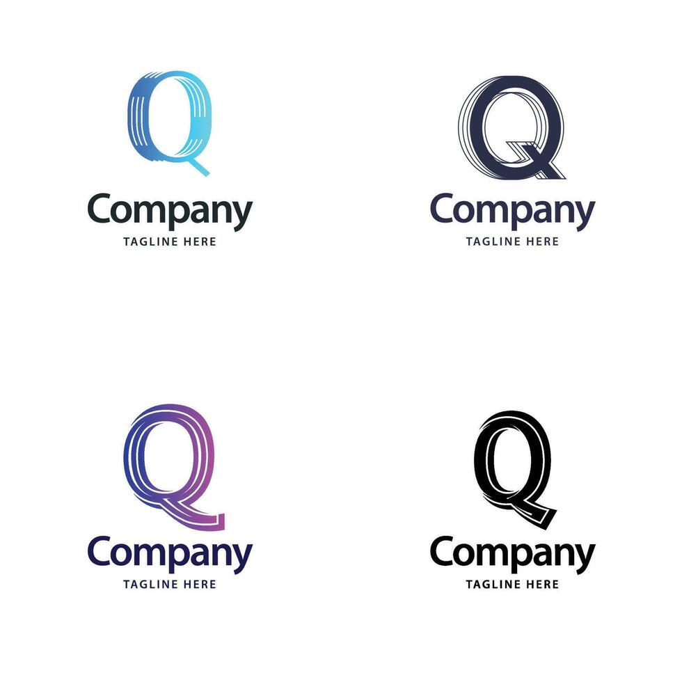 brief q groot logo pak ontwerp creatief modern logos ontwerp voor uw bedrijf vector