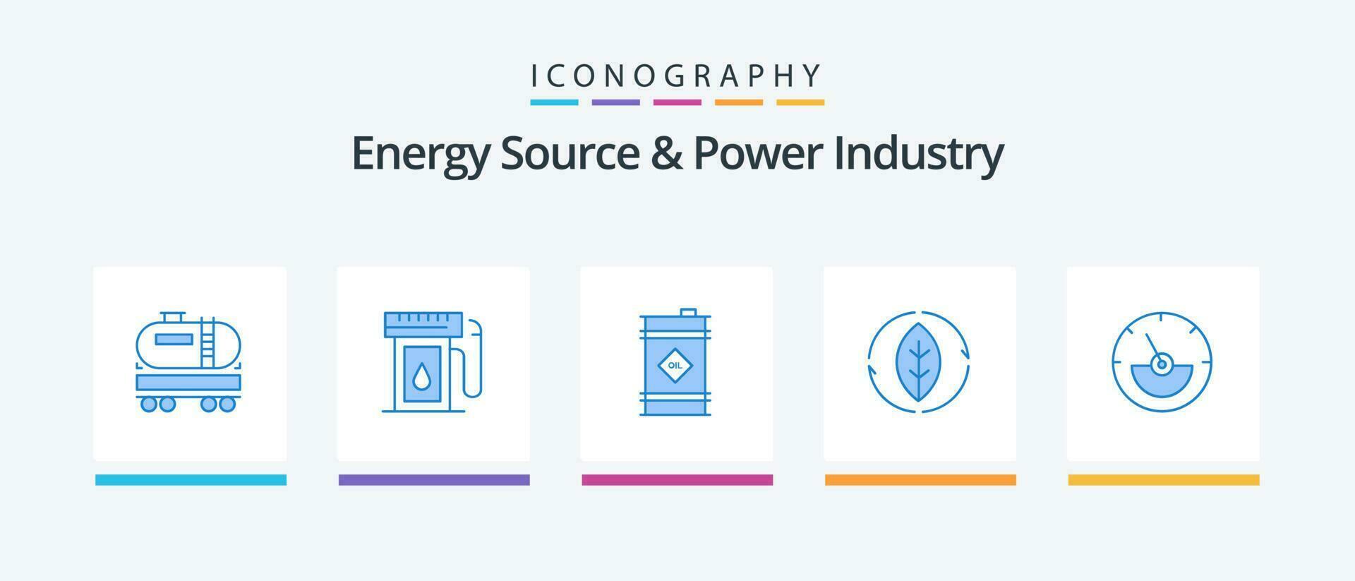 energie bron en macht industrie blauw 5 icoon pak inclusief ampère meter. stroom. loop. bron. energie. creatief pictogrammen ontwerp vector