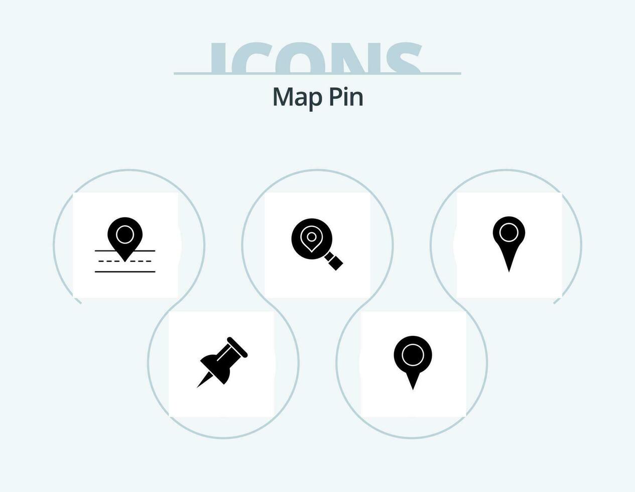 kaart pin glyph icoon pak 5 icoon ontwerp. . kaart. . kaart vector