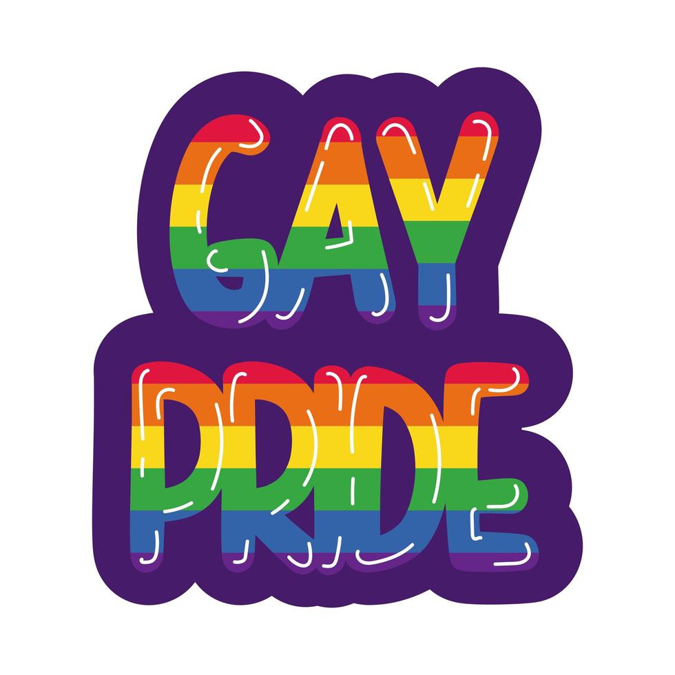 gay pride belettering hand tekenen stijl vector