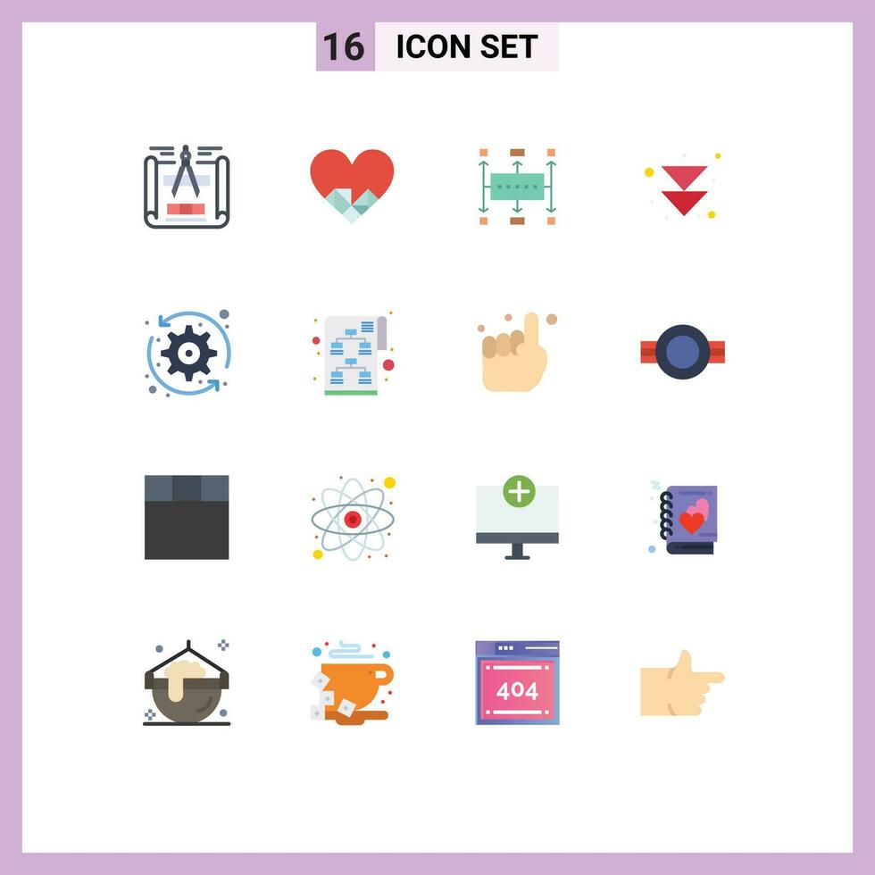 16 thematisch vector vlak kleuren en bewerkbare symbolen van systeem pijlen workflow planning De volgende pijl bewerkbare pak van creatief vector ontwerp elementen