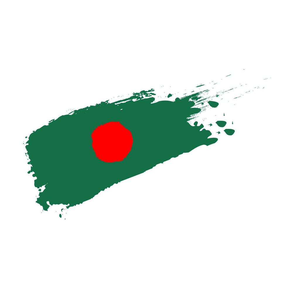 Bangladesh vlag met borstel beroertes vector illustratie, Bangladesh vlag borstel vector