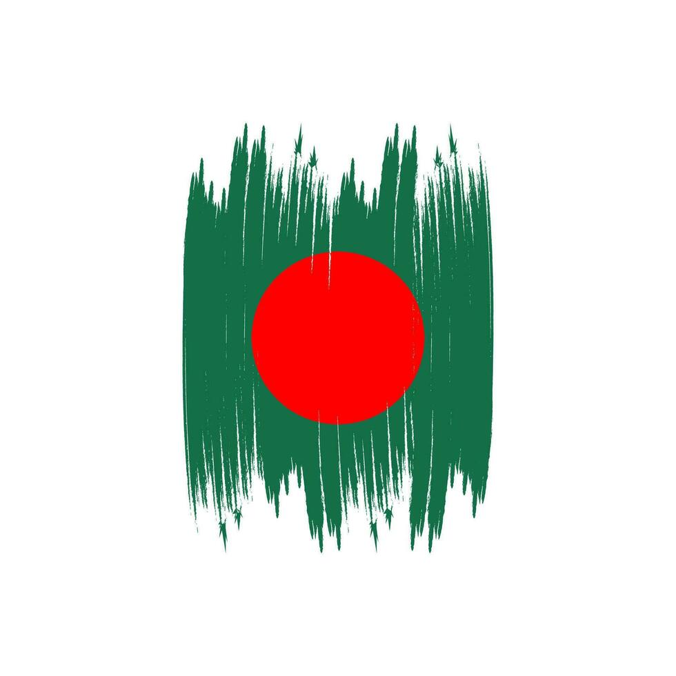 Bangladesh vlag met borstel beroertes vector illustratie, Bangladesh vlag borstel vector