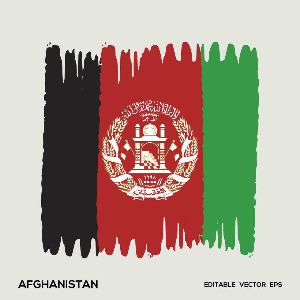 afghanistan vlag borstel vector illustratie, afghanistan vlag borstel beroerte