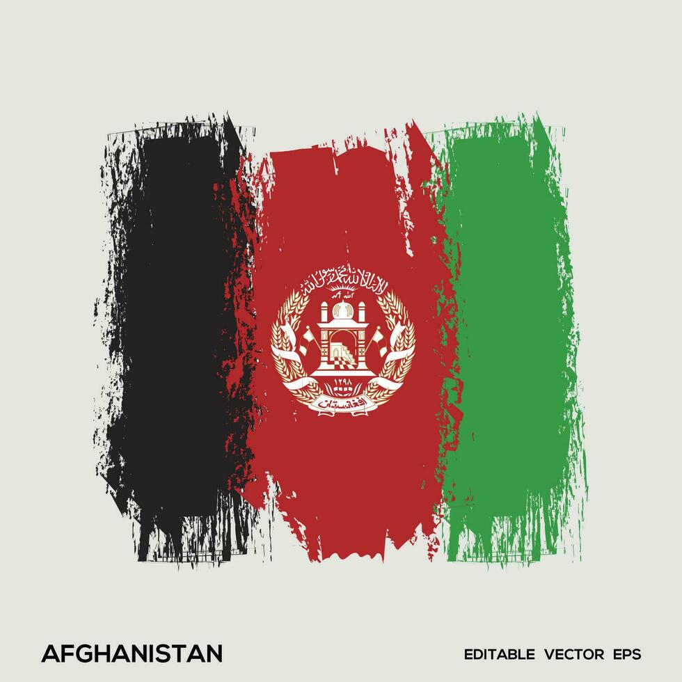 afghanistan vlag borstel vector illustratie, afghanistan vlag borstel beroerte