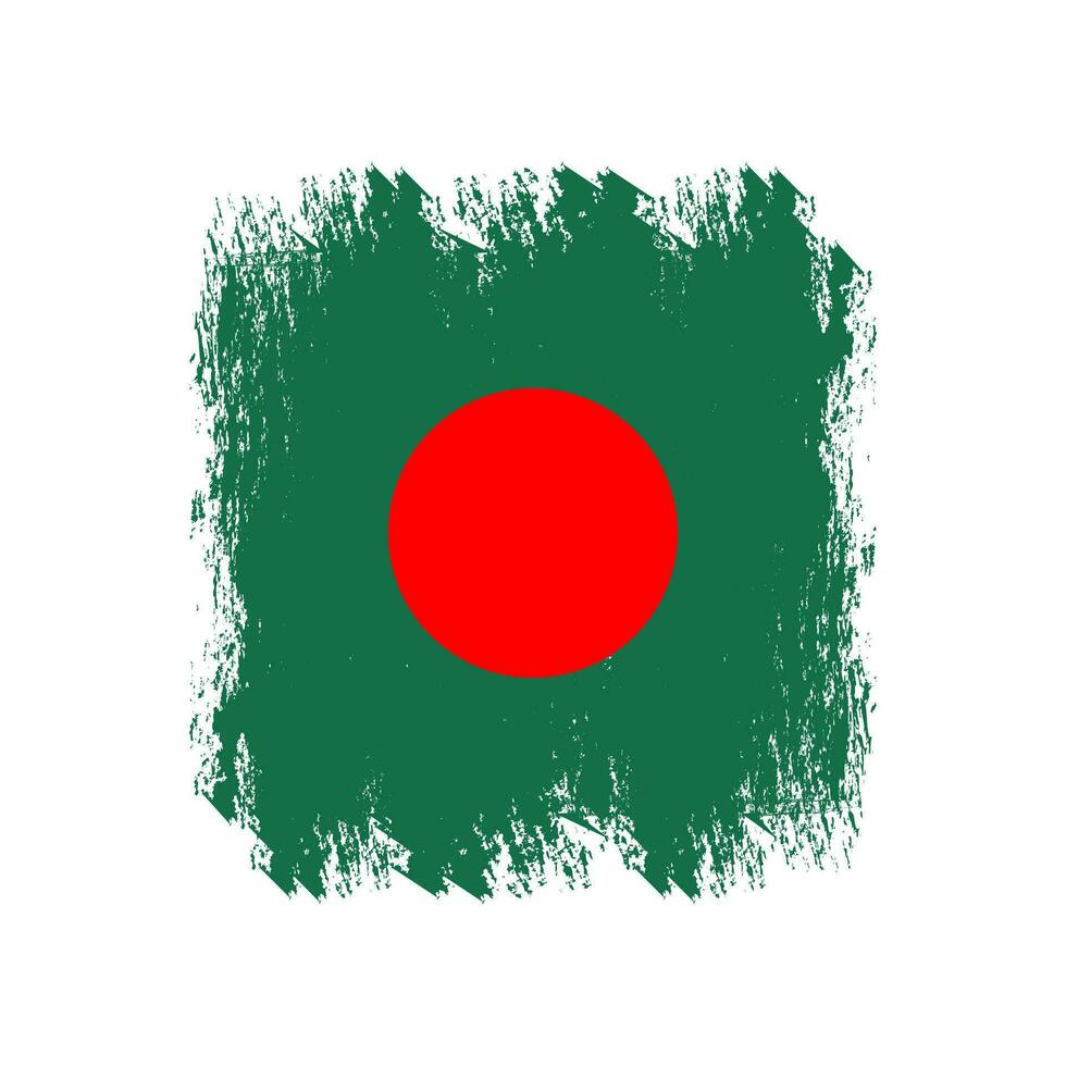 Bangladesh vlag met borstel beroertes vector illustratie, Bangladesh vlag borstel vector