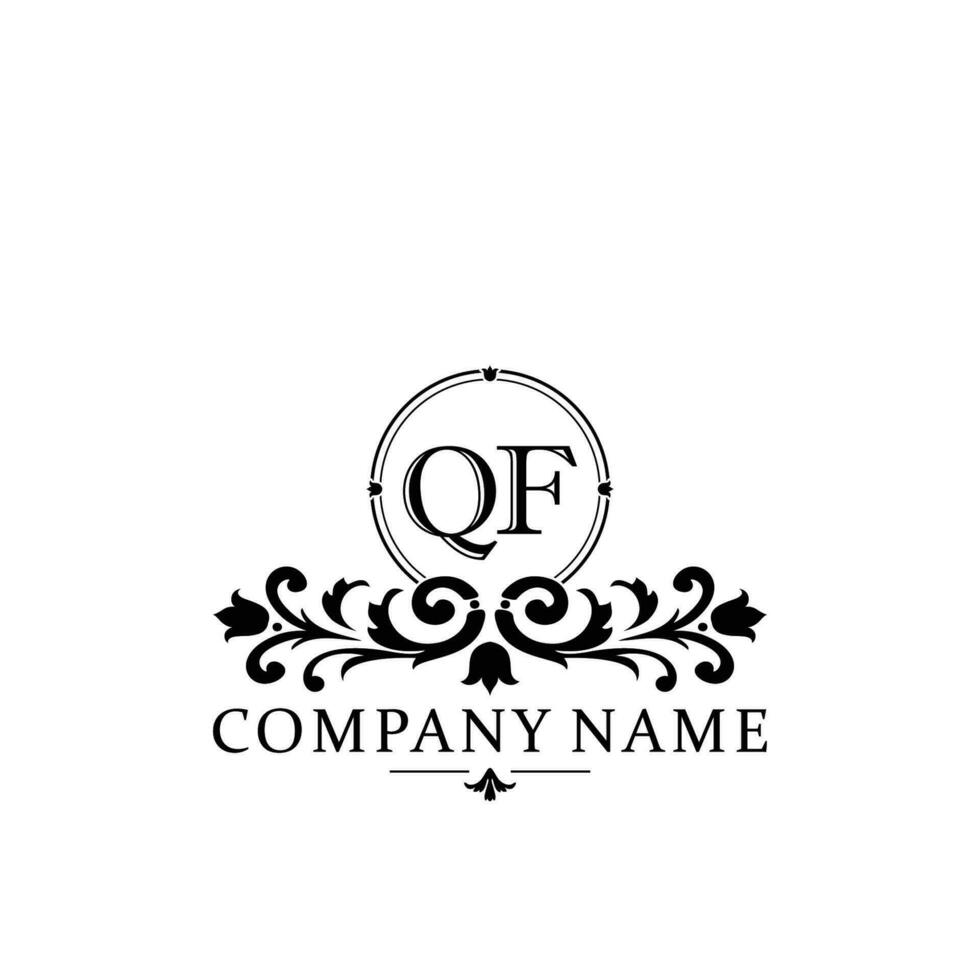 eerste brief qf gemakkelijk en elegant monogram ontwerp sjabloon logo vector