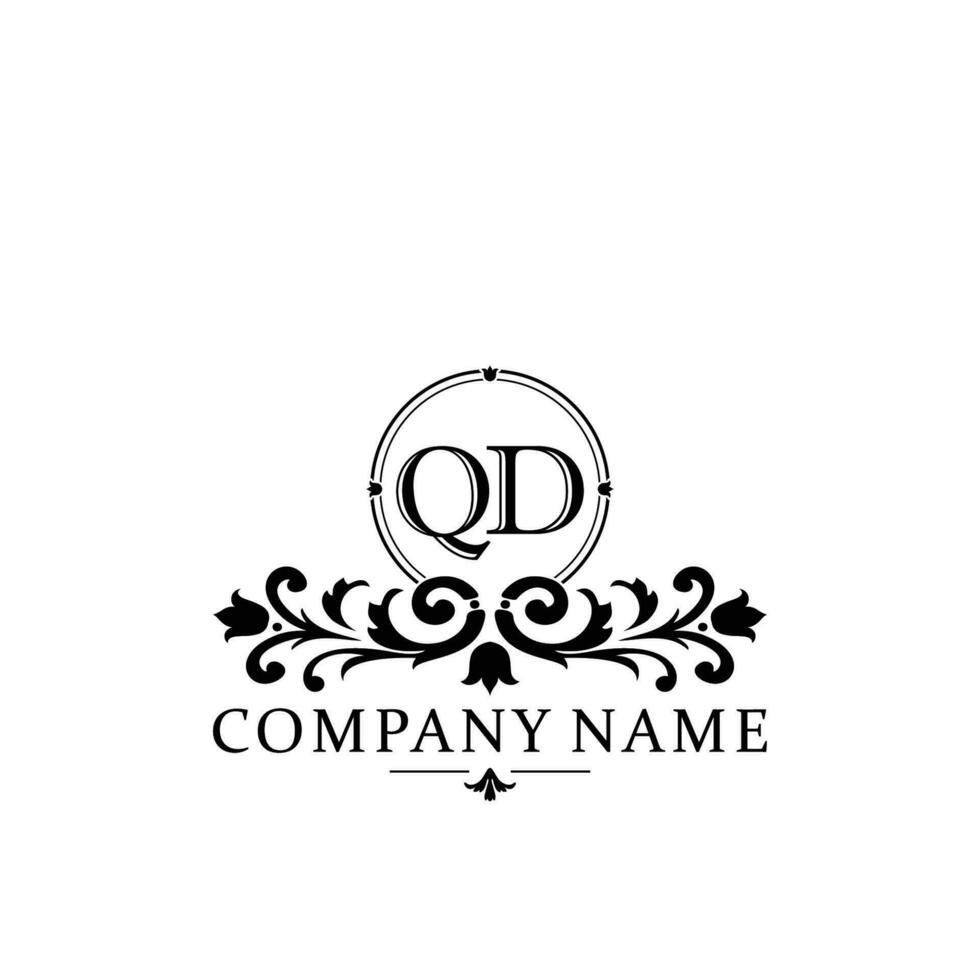 eerste brief qd gemakkelijk en elegant monogram ontwerp sjabloon logo vector