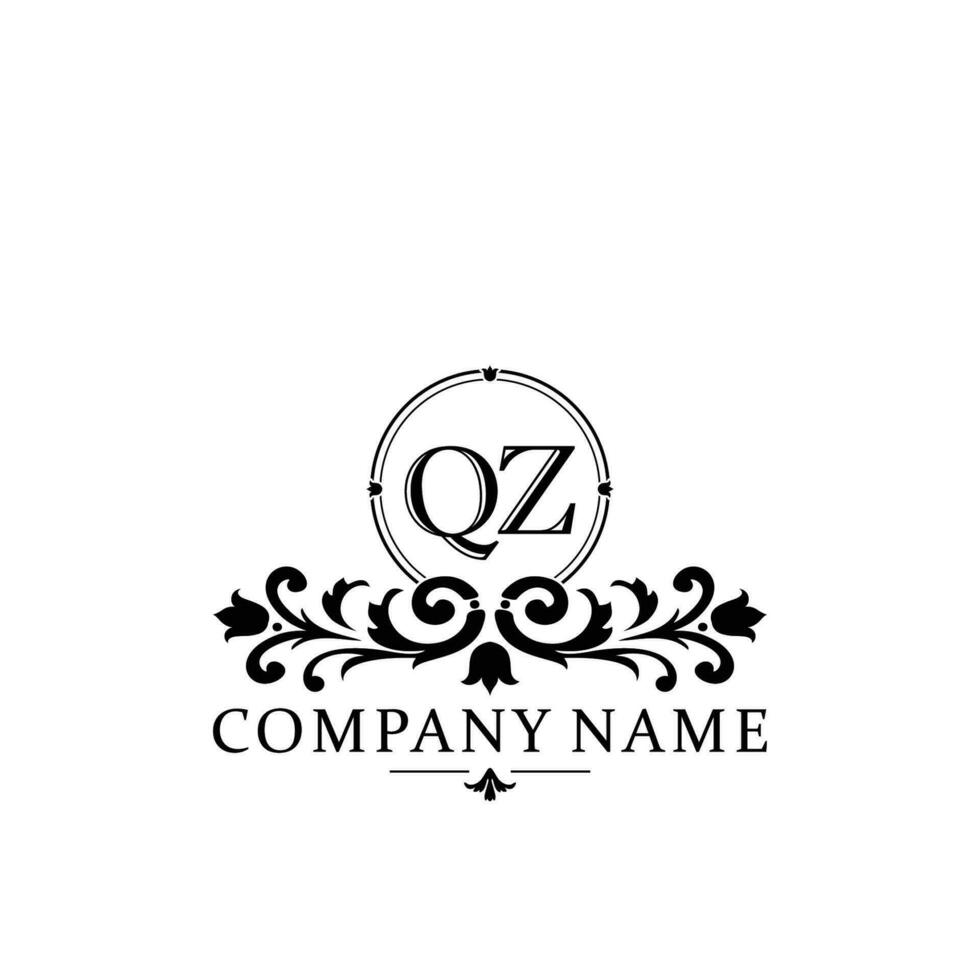 eerste brief qz gemakkelijk en elegant monogram ontwerp sjabloon logo vector