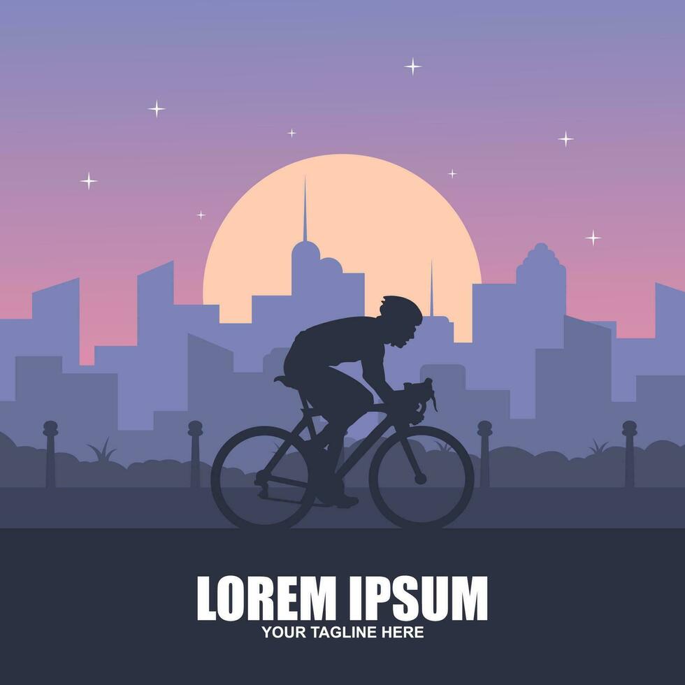 berg fiets fietser logo. abstract geïsoleerd vector silhouet voorkant visie