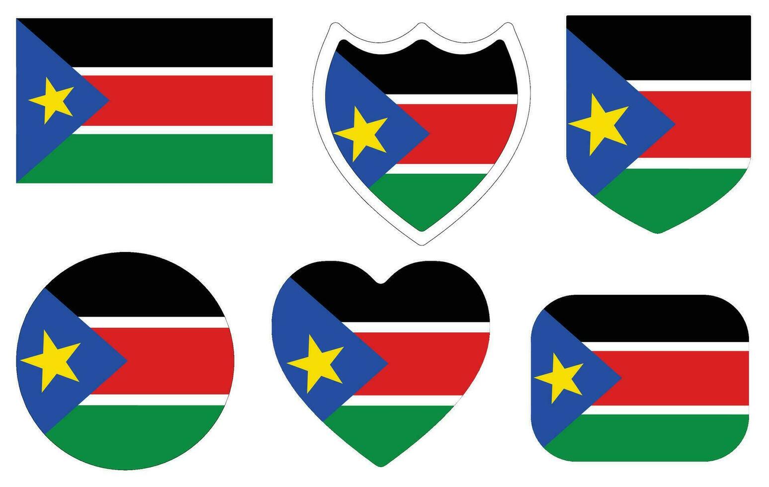 zuiden Soedan vlag set. vlag van zuiden Soedan ontwerp vorm set. vector