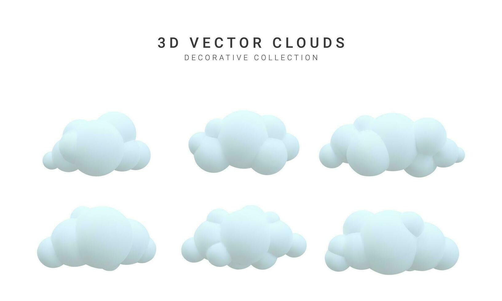 3d realistisch wolken verzameling. vector illustratie