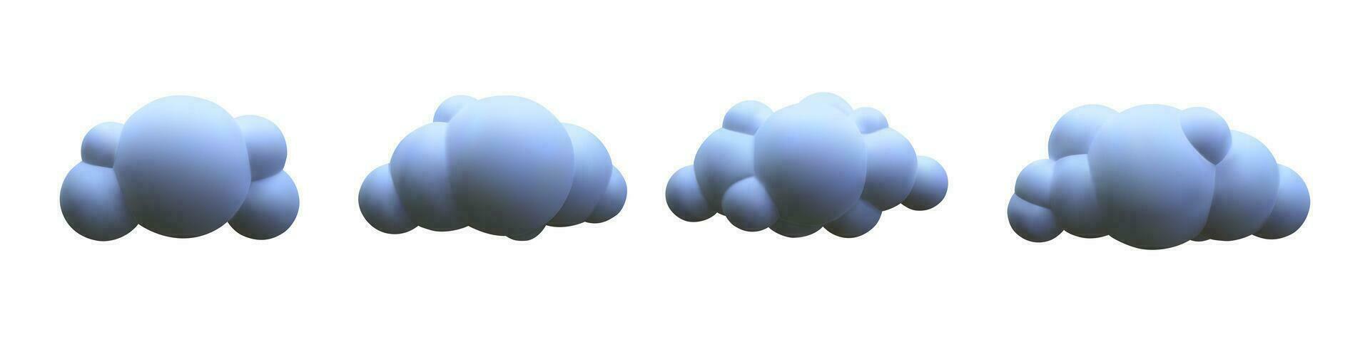 3d realistisch wolken verzameling. vector illustratie