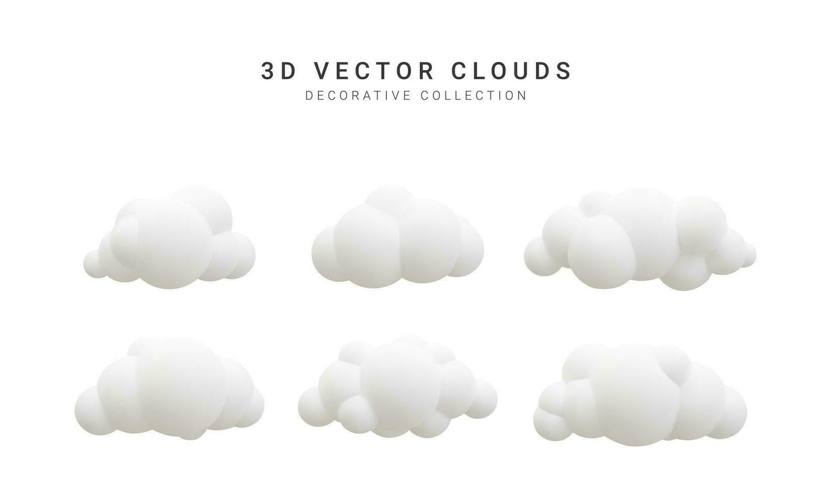 3d realistisch wolken verzameling. vector illustratie